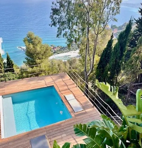 Modern Seaview With Pool Above Monaco Grimaldi (Liguria)